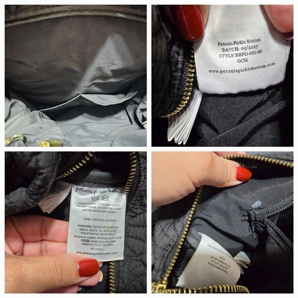 Petunia Pickle Bottom Convertible Backpack Tote Diaper Bag Black Floral Quilted - Picture 9 of 16